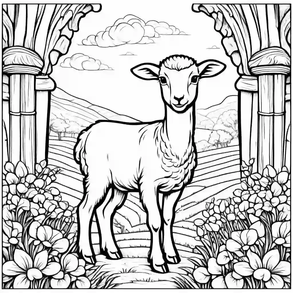 Mary Had a Little Lamb coloring pages